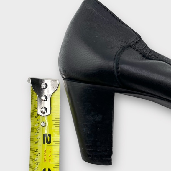 AGL Attilio Giusti Leombruni Women’s Size 40 Black  Leather Cap Toe Heels Shoes - Picture 7 of 8